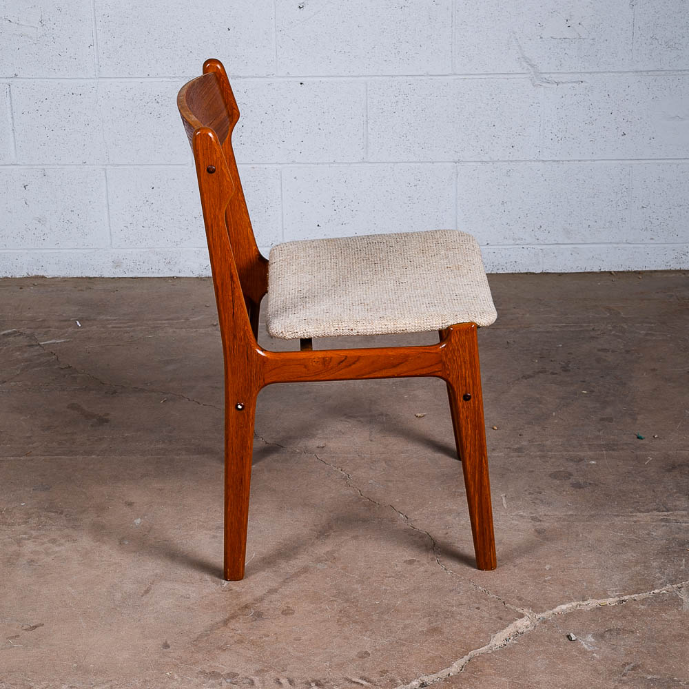 Mid Century Danish Modern Dining Chair Solid Teak White Findahls Denmark Vintage - Image 4