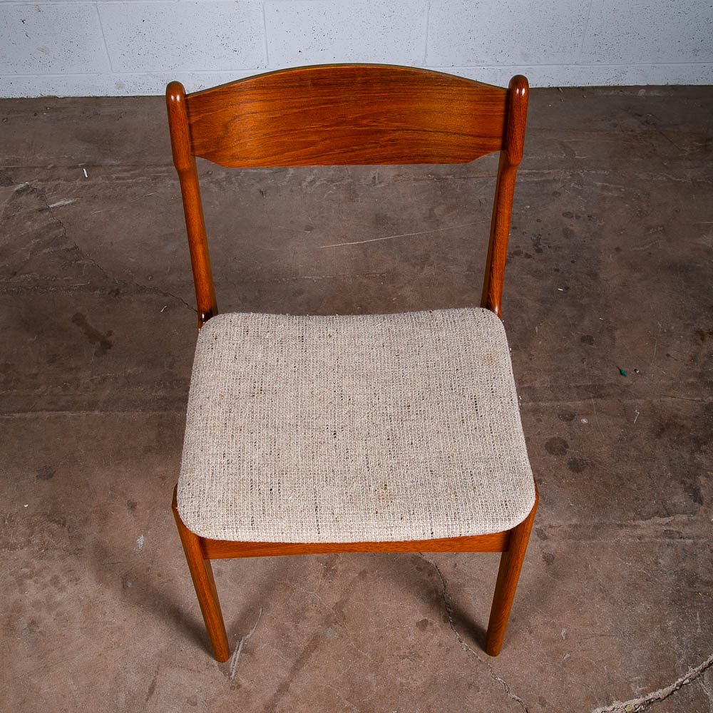 Mid Century Danish Modern Dining Chair Solid Teak White Findahls Denmark Vintage - Image 6