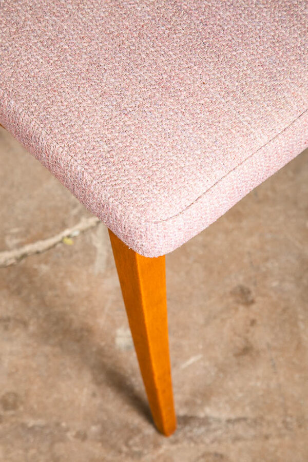 Mid Century Modern Dining Chairs Set of 6 Heywood Wakefield Peach Pink Maple Armchairs Captain - Image 10