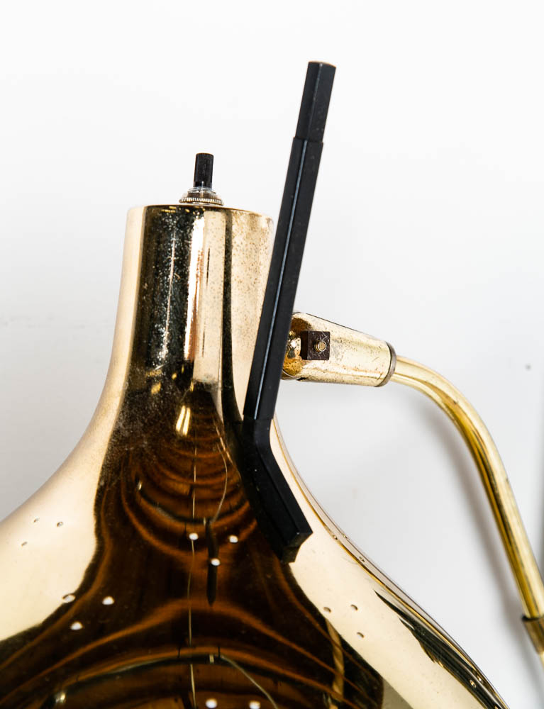 Mid Century Modern Lamp Wall Sconce Gerald Thurston Lightolier Brass Metal Gold - Image 4