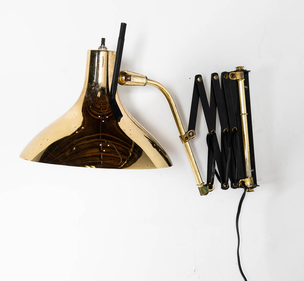 Mid Century Modern Lamp Wall Sconce Gerald Thurston Lightolier Brass Metal Gold - Image 11