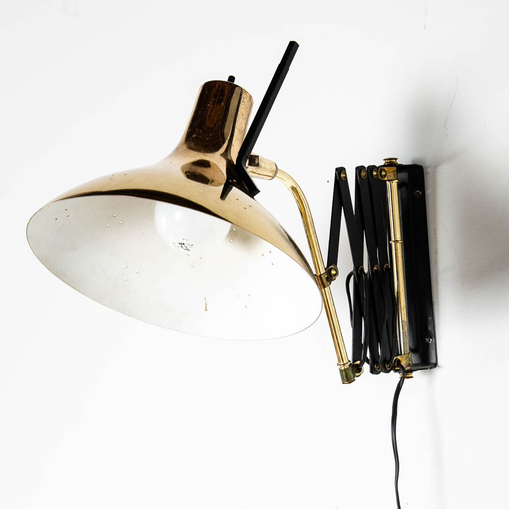 Mid Century Modern Lamp Wall Sconce Gerald Thurston Lightolier Brass Metal Gold - Image 8