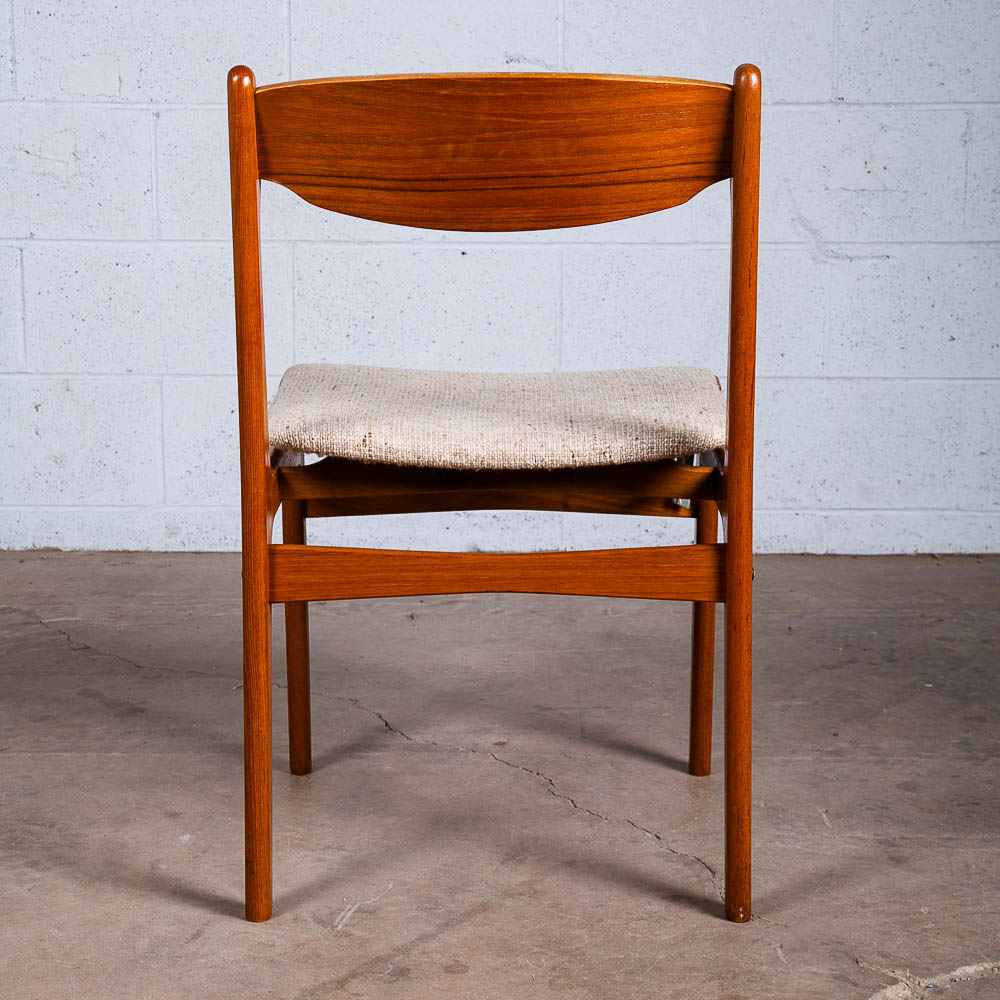 Mid Century Danish Modern Dining Chair Solid Teak White Findahls Denmark Vintage - Image 2