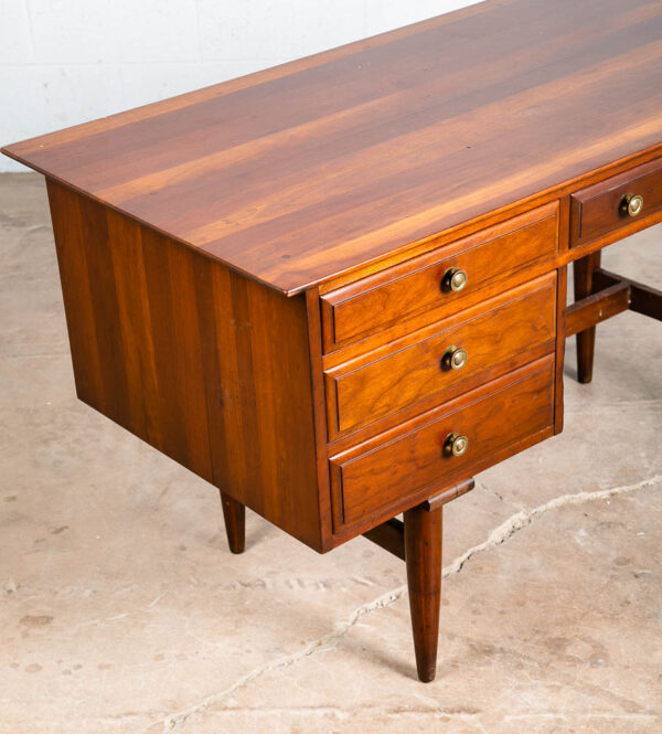 Mid Century Modern Desk Willett Solid Cherry Office 4 Drawers Vintage Danish Mcm - Image 8