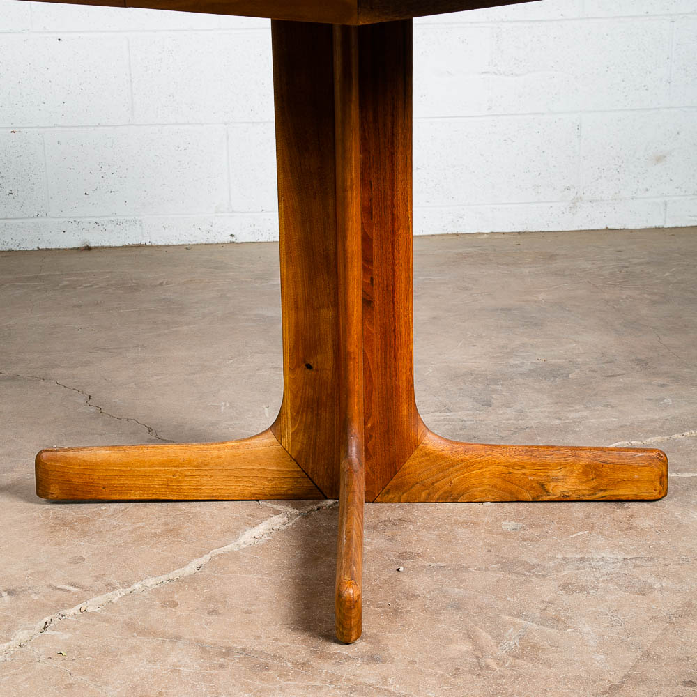 Mid Century Danish Modern Dining Table Round Teak Restored Denmark Vintage - Image 8