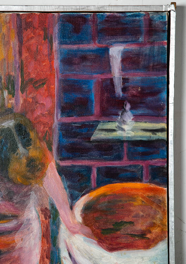 Mid Century Modern Painting Abstract Nude Female Original Art Artist Woman Colorful Mcm Bright - Image 5