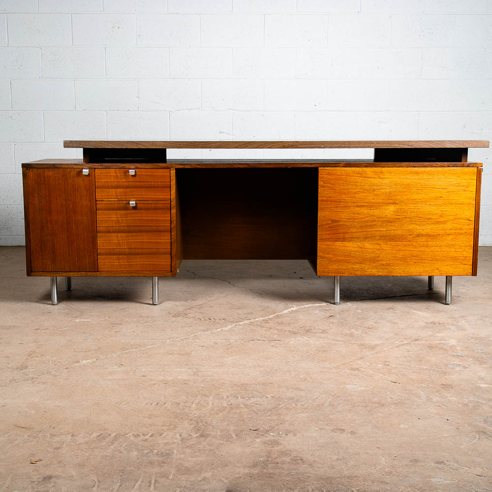 Mid Century Modern Desk Executive George Nelson Herman Miller Credenza Walnut NM - Image 2