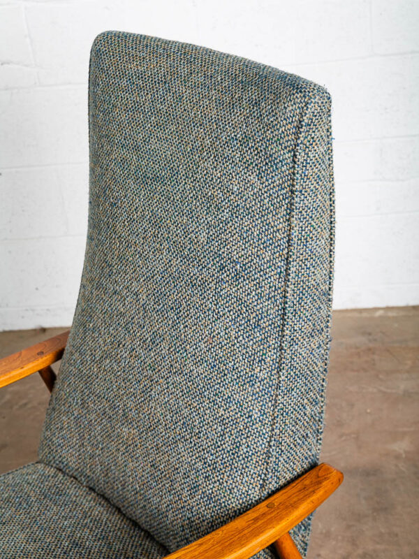Mid Century Modern Lounge Chair Milo Baughman James Inc. Arm Recliner Blue Grey - Image 8