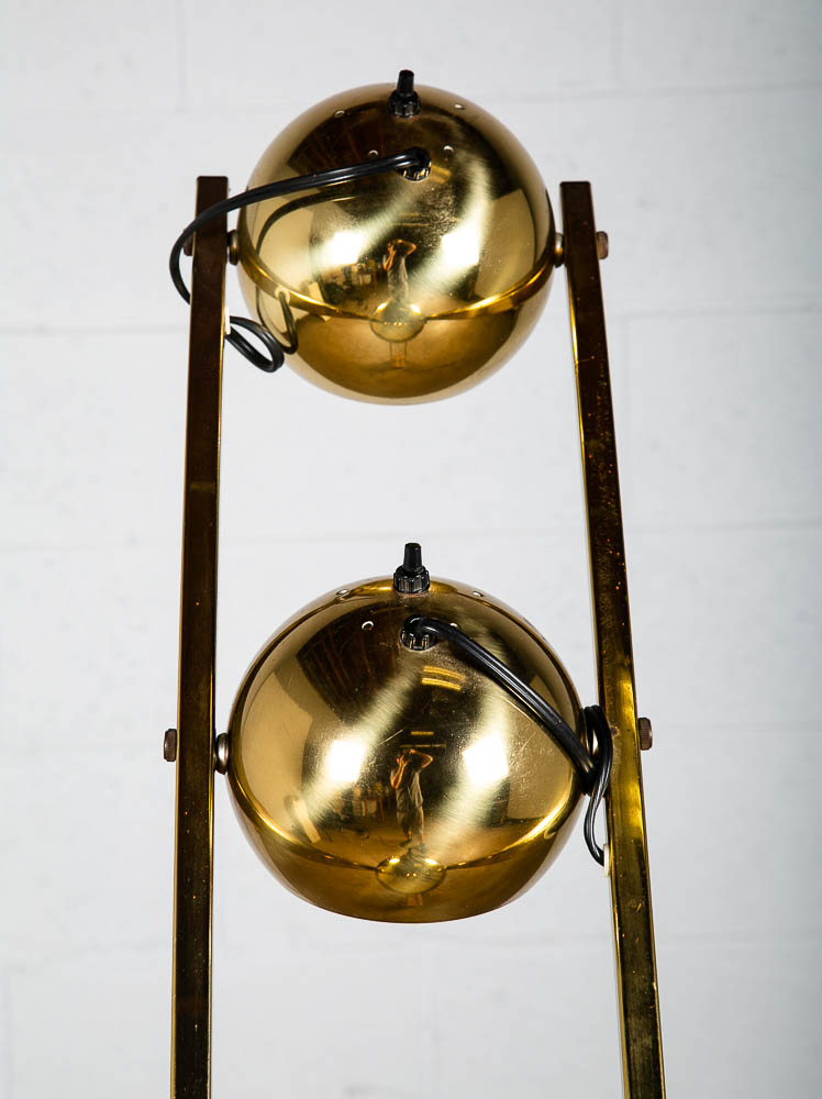 Mid Century Modern Floor Lamp Arc Nova of California Light MCM Brass Gold Orb Eye Tall Large Lighting - Image 12