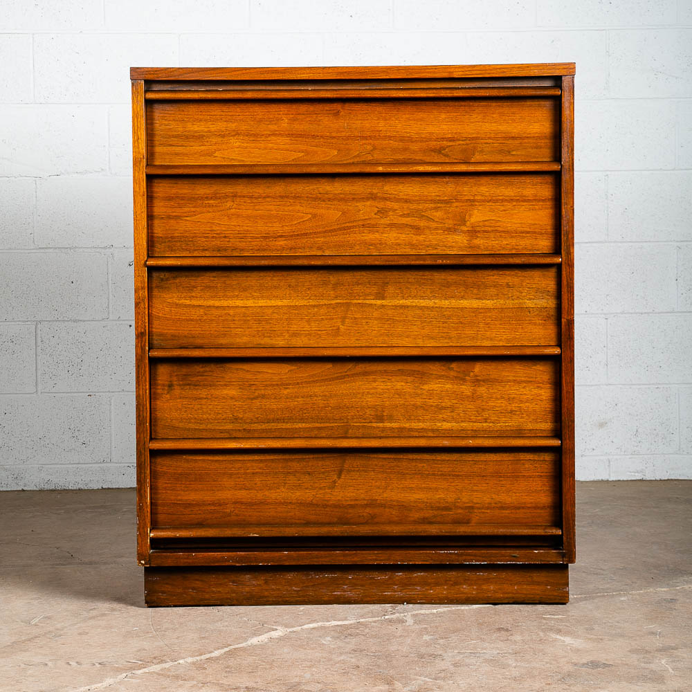 Mid Century Modern Dresser Highboy Lane Rhythm Walnut 5 Drawer Wood Danish Mcm Tall - Image 2