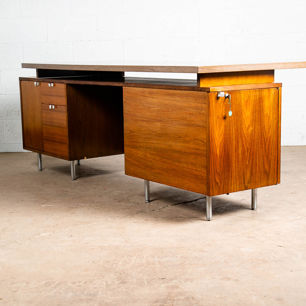 Mid Century Modern Desk Executive George Nelson Herman Miller Credenza Walnut NM - Image 3