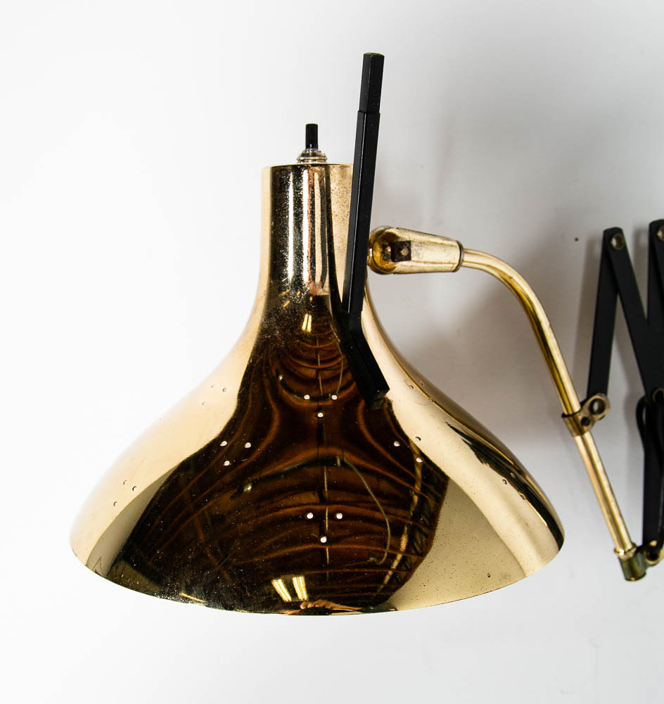 Mid Century Modern Lamp Wall Sconce Gerald Thurston Lightolier Brass Metal Gold - Image 6