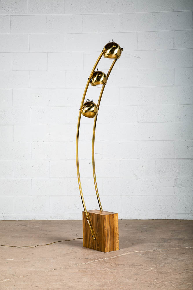 Mid Century Modern Floor Lamp Arc Nova of California Light MCM Brass Gold Orb Eye Tall Large Lighting - Image 5