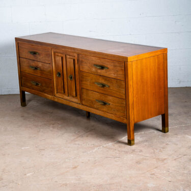 Mid Century Modern Dresser Credenza 9 Drawer Stanley Walnut Broyhill High Danish