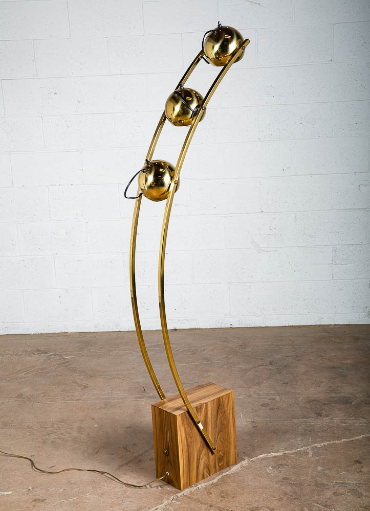Mid Century Modern Floor Lamp Arc Nova of California Light MCM Brass Gold Orb Eye Tall Large Lighting - Image 6