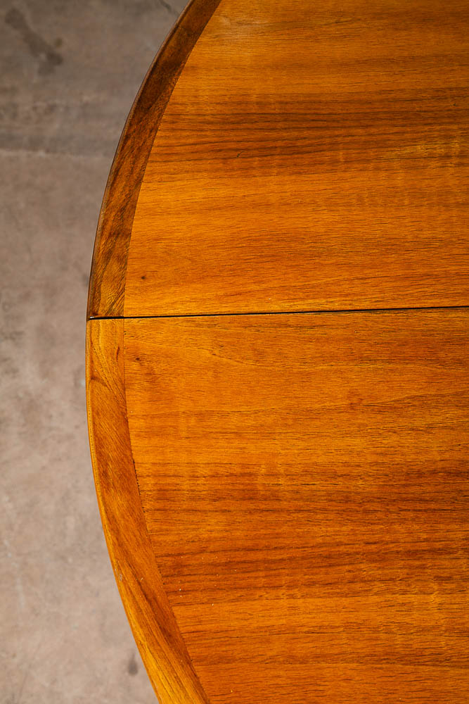 Mid Century Danish Modern Dining Table Round Teak Restored Denmark Vintage - Image 6