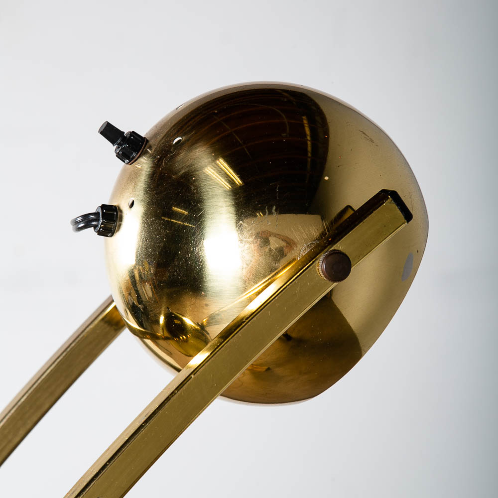 Mid Century Modern Floor Lamp Arc Nova of California Light MCM Brass Gold Orb Eye Tall Large Lighting - Image 7