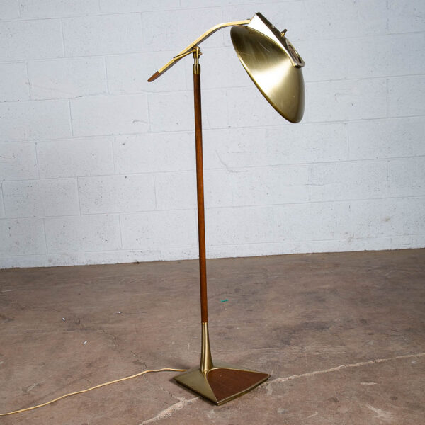 Mid Century Modern Floor Lamp Light MCM Brass Gold Gerald Thurston Lightolier NM