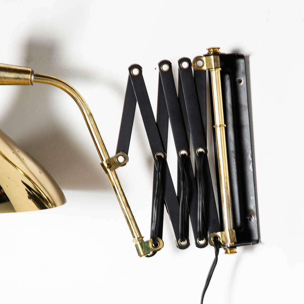 Mid Century Modern Lamp Wall Sconce Gerald Thurston Lightolier Brass Metal Gold - Image 12