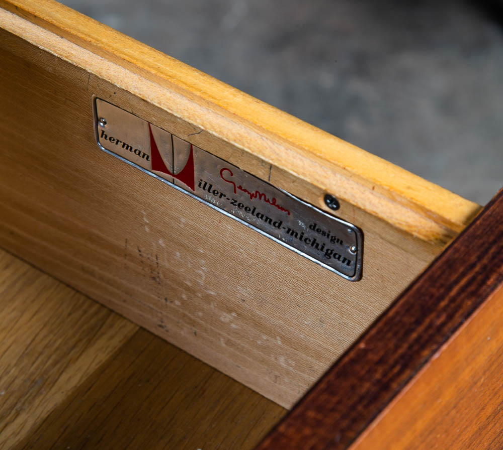 Mid Century Modern Desk Executive George Nelson Herman Miller Credenza Walnut NM - Image 9