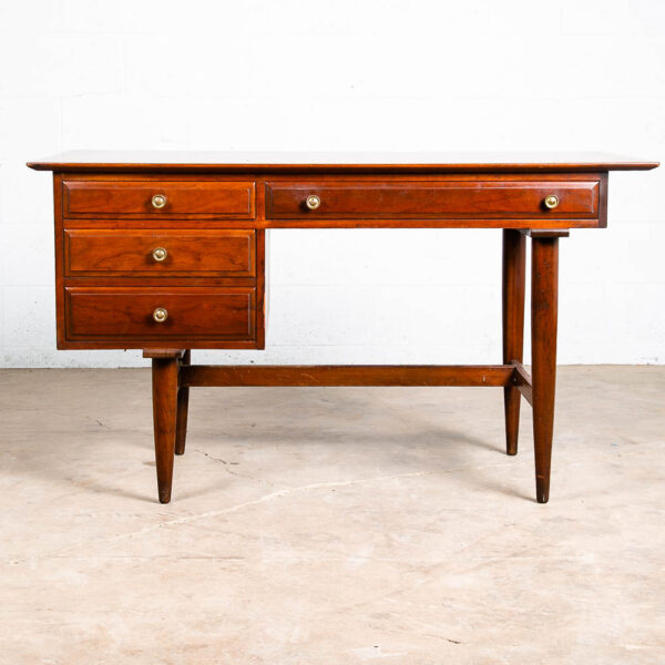 Mid Century Modern Desk Willett Solid Cherry Office 4 Drawers Vintage Danish Mcm - Image 2