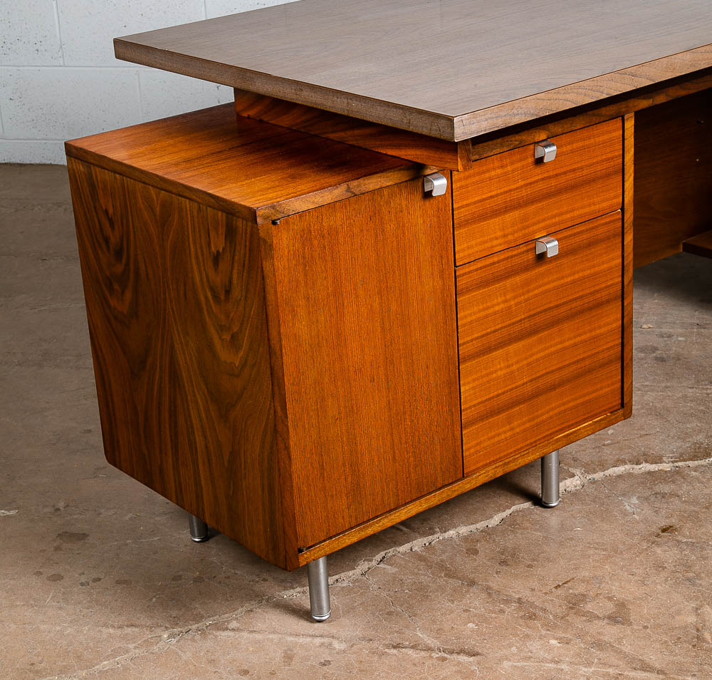 Mid Century Modern Desk Executive George Nelson Herman Miller Credenza Walnut NM - Image 8