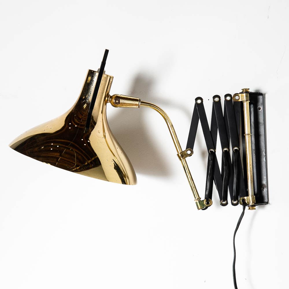 Mid Century Modern Lamp Wall Sconce Gerald Thurston Lightolier Brass Metal Gold - Image 2