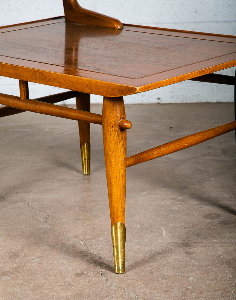 Mid Century Modern End Table Step Up Lane Copenhagen Vintage 2 Tier Walnut 1957 - Image 9