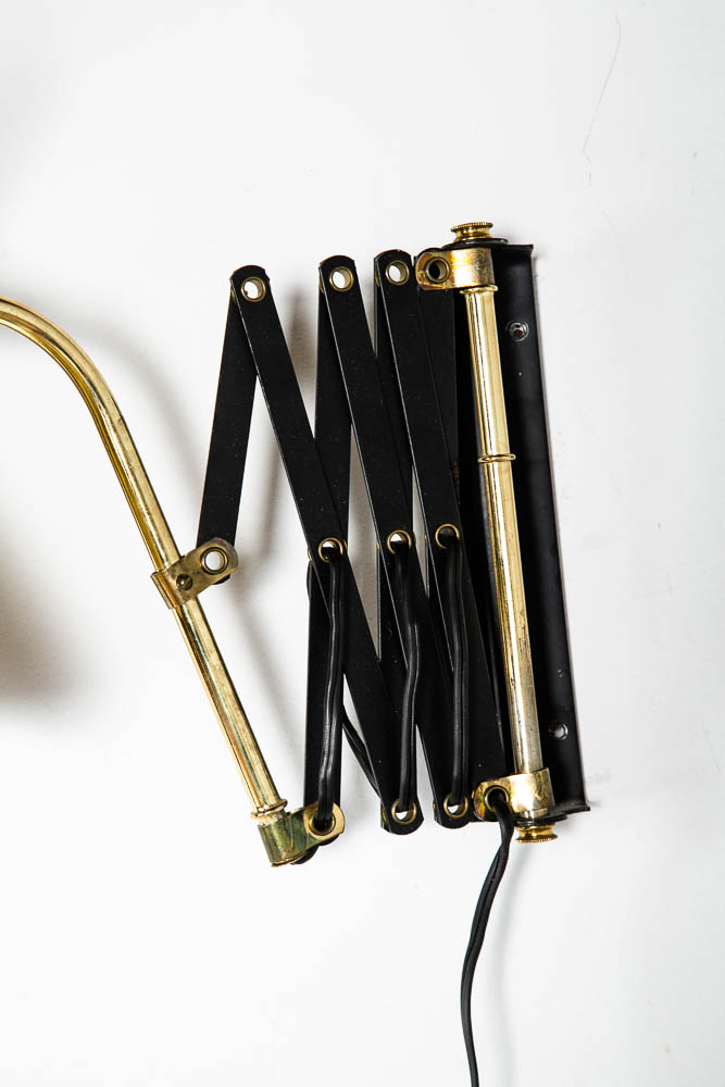 Mid Century Modern Lamp Wall Sconce Gerald Thurston Lightolier Brass Metal Gold - Image 7