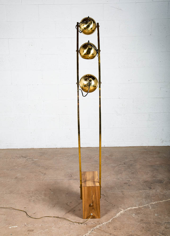 Mid Century Modern Floor Lamp Arc Nova of California Light MCM Brass Gold Orb Eye Tall Large Lighting - Image 3