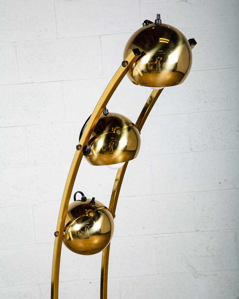 Mid Century Modern Floor Lamp Arc Nova of California Light MCM Brass Gold Orb Eye Tall Large Lighting - Image 8