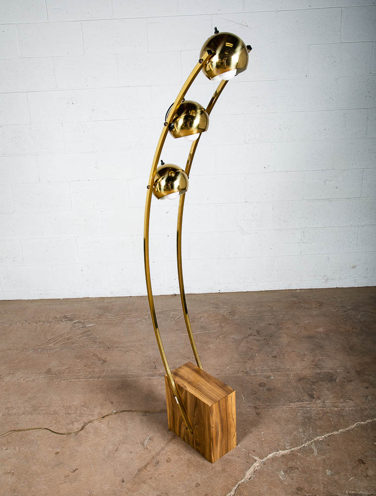 Mid Century Modern Floor Lamp Arc Nova of California Light MCM Brass Gold Orb Eye Tall Large Lighting - Image 4