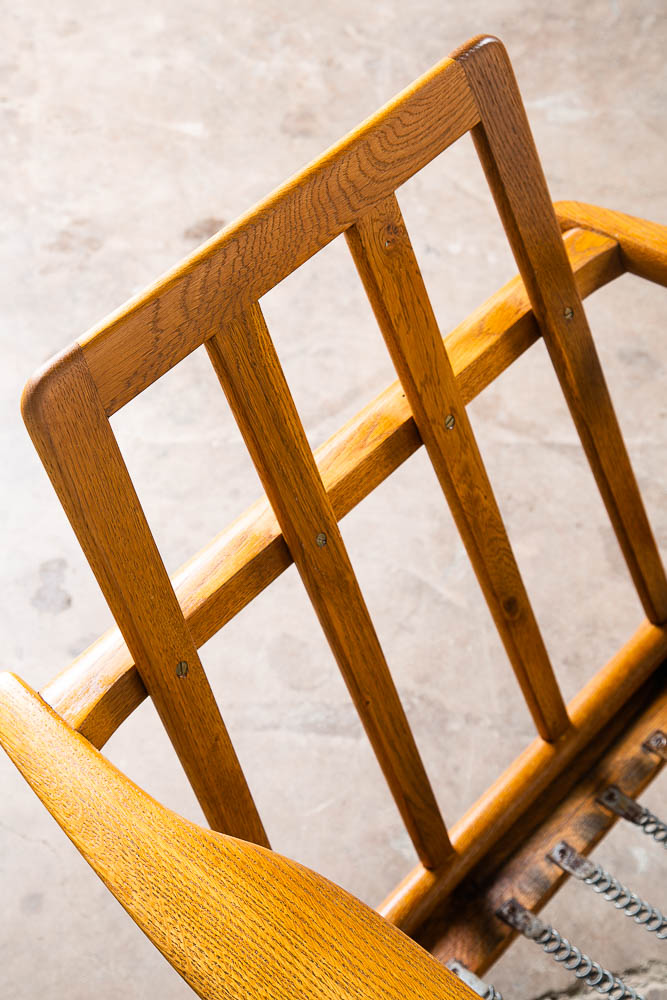 Mid Century Danish Modern Lounge Chair Hans Wegner Cigar GE-240 Blue Oak Arm Armchair Velour - Image 12