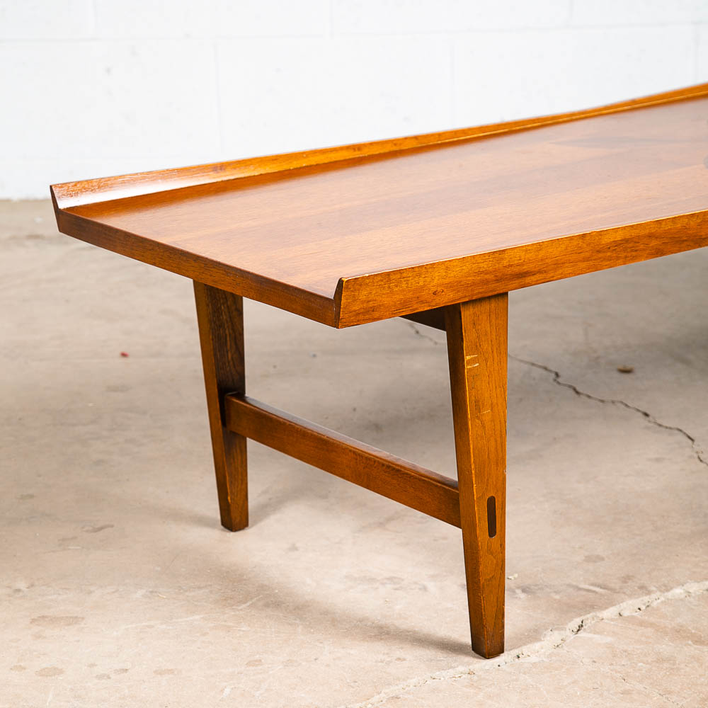 Mid Century Modern Coffee Table Lane Rosewood Inlay Vintage Surfbaord Walnut - Image 4