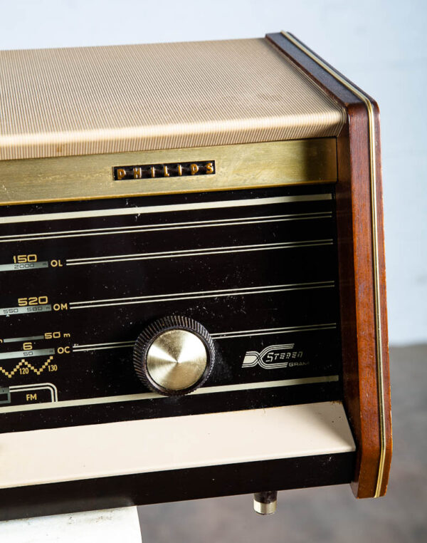 Vintage Philips Bi Ampli Radio Receiver Tube Amp Am/Fm Hifi AS IS Holland Table - Image 8