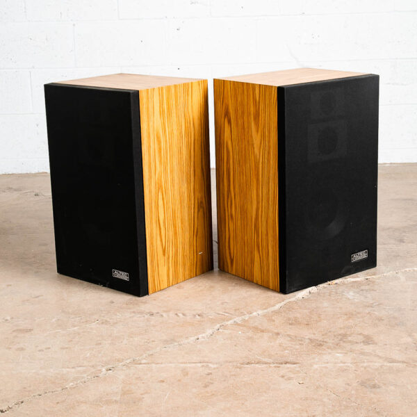 Mid Century Altec Lansing Speakers Model Vintage Pair Set Oak Wood Retro Pioneer - Image 11