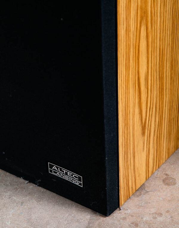 Mid Century Altec Lansing Speakers Model Vintage Pair Set Oak Wood Retro Pioneer - Image 7