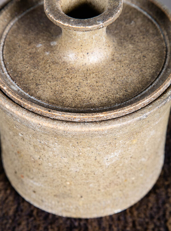 Mid Century Modern Lidded Pot Set Tan Brown Round Studio Ceramic Pottery Lids 2 - Image 10