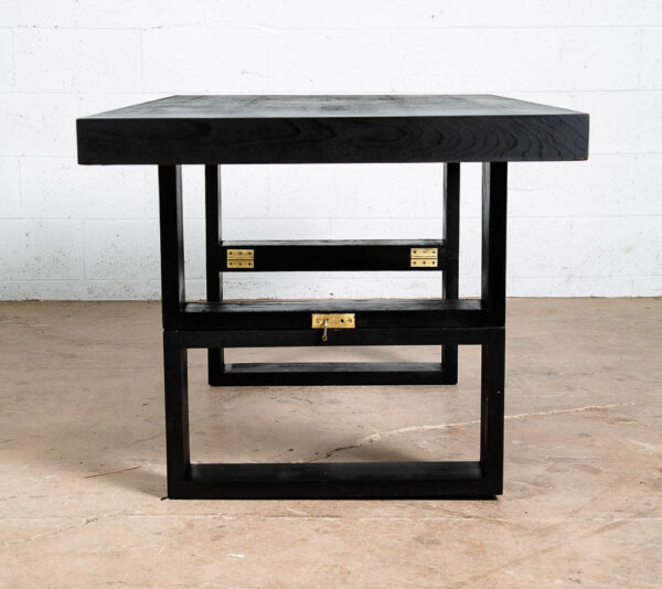 Mid Century Modern Camel Coffee Dining Table Van Keppel Green Wood Black 1940s - Image 11