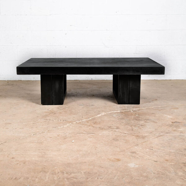 Mid Century Modern Camel Coffee Dining Table Van Keppel Green Wood Black 1940s - Image 3