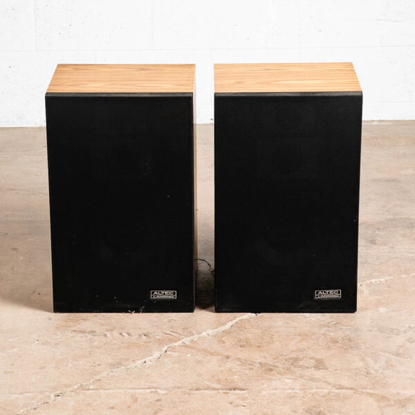 Mid Century Altec Lansing Speakers Model Vintage Pair Set Oak Wood Retro Pioneer - Image 5