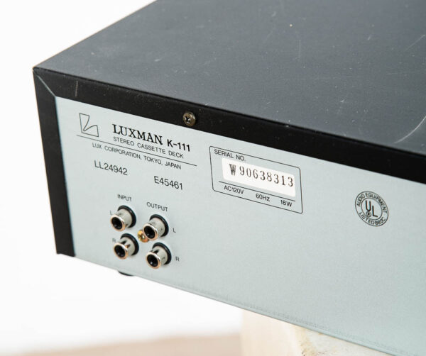 Vintage Luxman K-111 Stereo Cassette Tape Deck Player Black Dolby B-c NR Hx Pro - Image 7