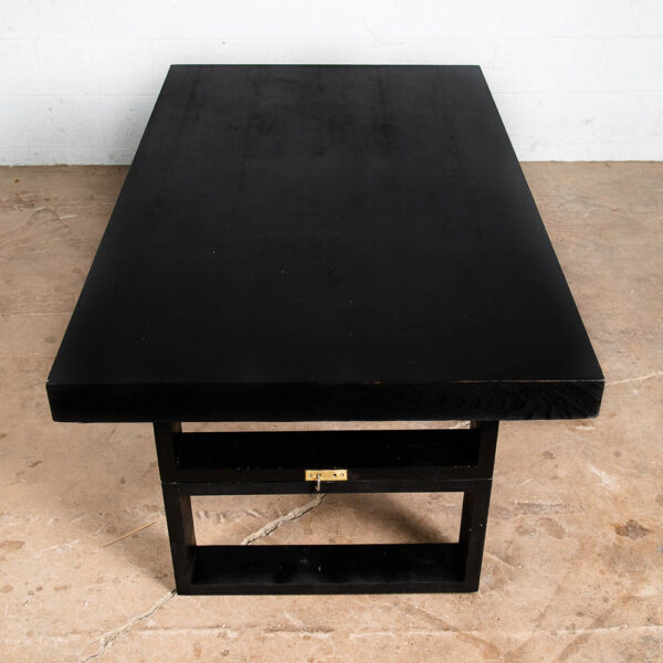 Mid Century Modern Camel Coffee Dining Table Van Keppel Green Wood Black 1940s - Image 6