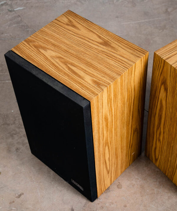 Mid Century Altec Lansing Speakers Model Vintage Pair Set Oak Wood Retro Pioneer - Image 12