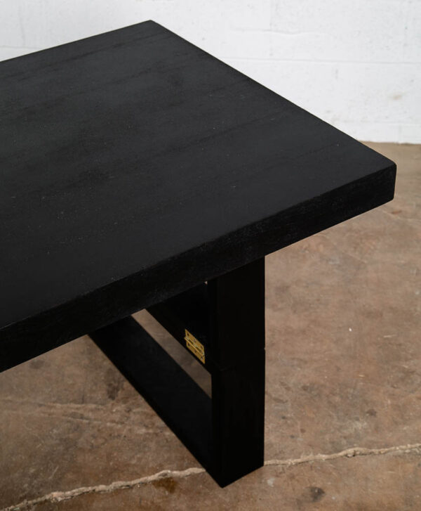 Mid Century Modern Camel Coffee Dining Table Van Keppel Green Wood Black 1940s - Image 9