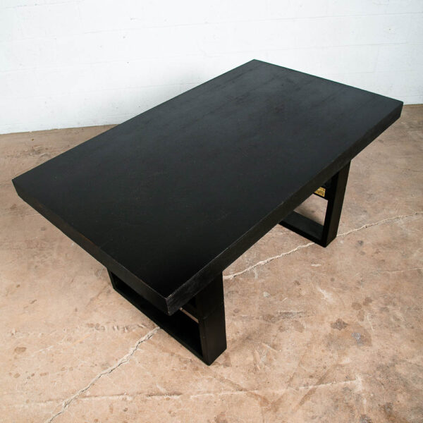 Mid Century Modern Camel Coffee Dining Table Van Keppel Green Wood Black 1940s - Image 5