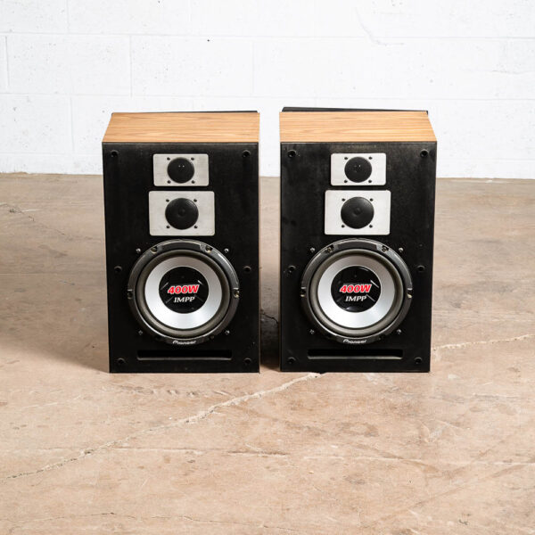 Mid Century Altec Lansing Speakers Model Vintage Pair Set Oak Wood Retro Pioneer - Image 10