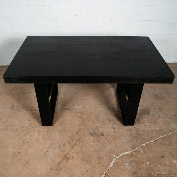 Mid Century Modern Camel Coffee Dining Table Van Keppel Green Wood Black 1940s - Image 2