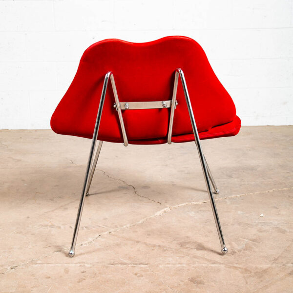 Mid Century Modern Lounge Chair Side Red Lips Velvet Plush Vintage Retro Metal - Image 8