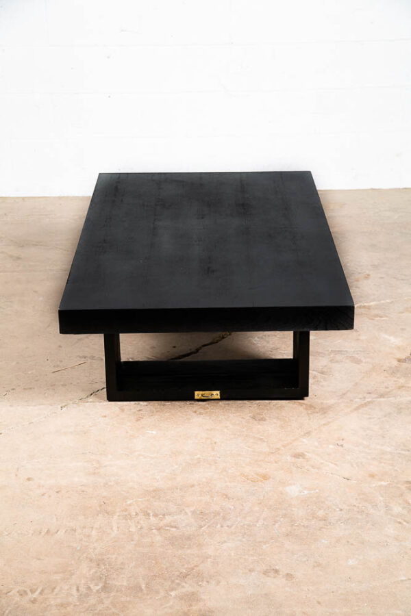 Mid Century Modern Camel Coffee Dining Table Van Keppel Green Wood Black 1940s - Image 7
